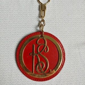 Kate Spade monogram medallion keychain bag charm
